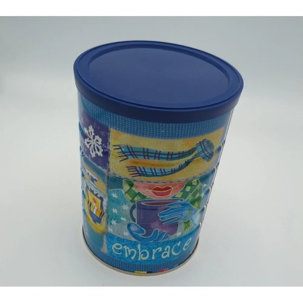 2004 Maxwell House Coffee Winter‎ Series Collectible Coffee Tin Blue Lid Vtg